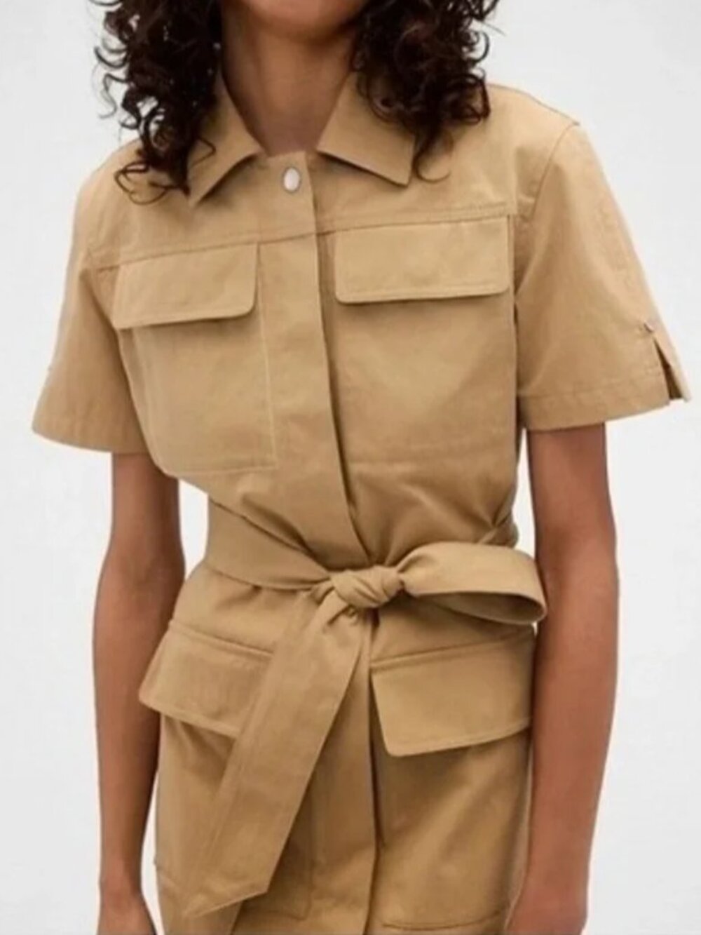 GAP + Victoria Beckham Dress | Khaki Utility Shirtdress NWT | Large